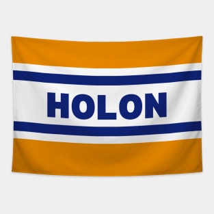 Holon City in Israel Flag Colors Tapestry