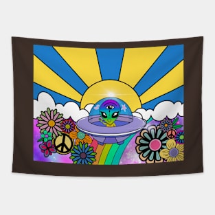 Kawaii flower power alien Tapestry