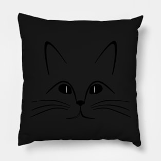 Black Cat Face, Gifts Cat Lovers Pillow