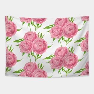 Peony bouquet watercolor pattern Tapestry