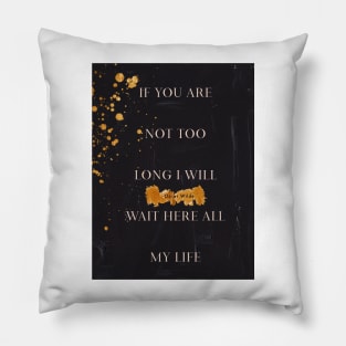 Oscar Wilde Quote On Love Black Background Gold Paint Pillow