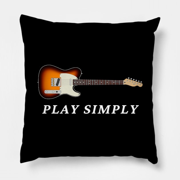 Play Simply T-Style Electric Guitar Sunburst Color Pillow by nightsworthy