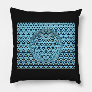 similar shaped mosaic tiles design over a 3D sphere Pillow