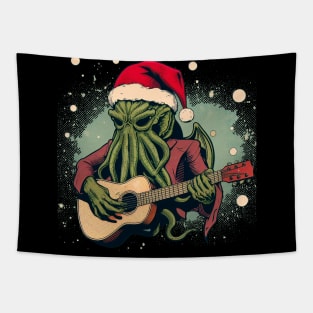 Cthulhu navideño con guitarra 1 Tapestry