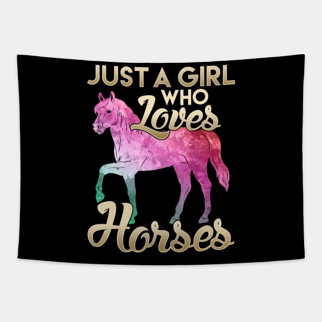 Just a Girl Who Loves Horses Galactic Space Horse Tapestry by theperfectpresents