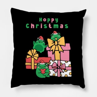 Hoppy Christmas Funny Frog Xmas Gift Pillow