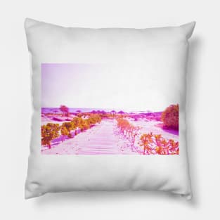 Pathway going to the beach in Oman purple version Pillow