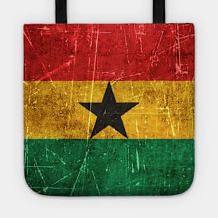 Vintage Aged and Scratched Ghana Flag Tote