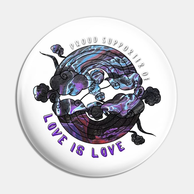 Proud Supporter of Love is Love Rainbows - Violet Galaxy Pin by v_art9