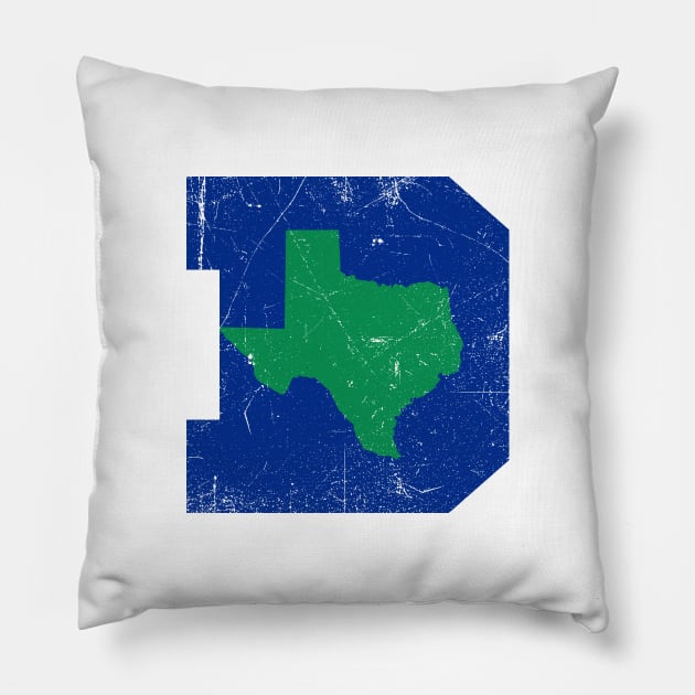 Dallas Texas D, Basketball - White Pillow by KFig21
