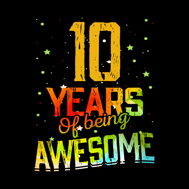 10th Birthday Girl Gift Vintage Retro 10 Years Of Being Awesome Gifts Funny 10 Years Old Boys Kids by nzbworld