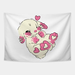 bunny love hearts cute bunny Tapestry