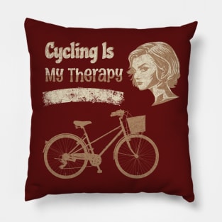 Cycling Therapy Woman T-shirt Pillow