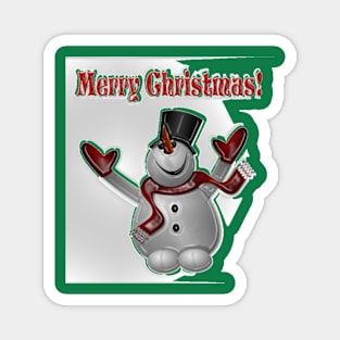 Merry Christmas Snow Man Magnet