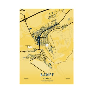 Banff - Canada Yellow City Map T-Shirt