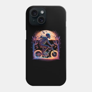 a skelton riding a bicycle Phone Case