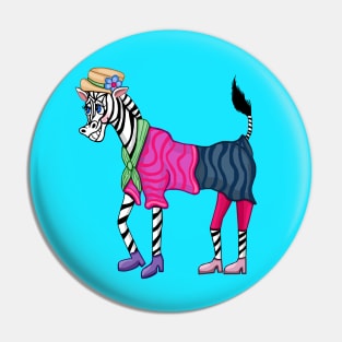 Stylish Fashionista Zebra Pin