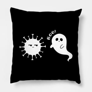 Ghost vs Corona Virus funny Halloween Pillow