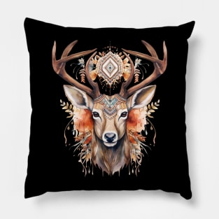 Watercolor Boho Deer #2 Pillow