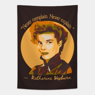 Katherine Hepburn Portrait and Quote Tapestry