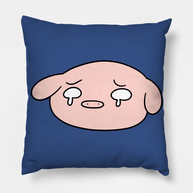 Sad Pig Face Pillow by saradaboru