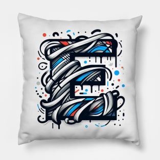 Letter E design graffity style Pillow