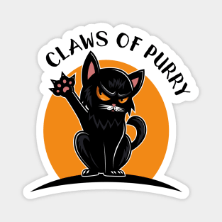 Claws of Purry: Angry cat with sharp claws Magnet