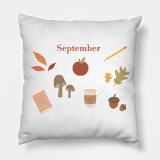 Cute September Essential Doodles Pillow