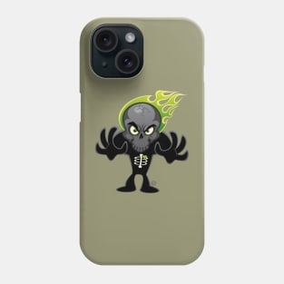 SkullyDawg Green Flame Phone Case