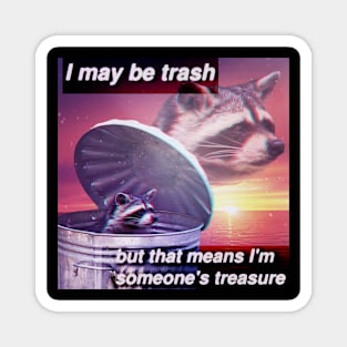 I May be Trash - Raccoon meme Magnet