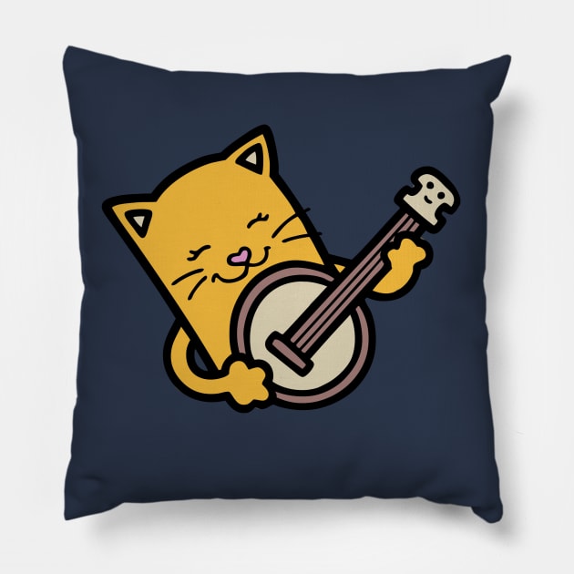 Banjo Cat Pillow by sketchboy01