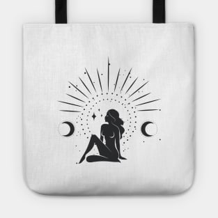 Sitting Sun Moon Goddess Tote