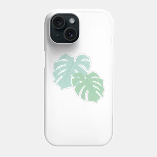 Pastel Monstera Deliciosa Leaves Phone Case