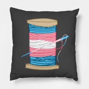 Thread Spool of Transgender Pride Flag Japanese Ocean Wave Pillow