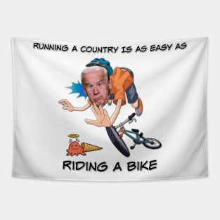 Biden Bike Crash Tapestry