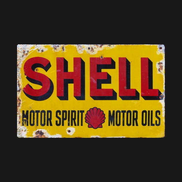 Old Shel* Vintage Enamel Sign by JonDelorme