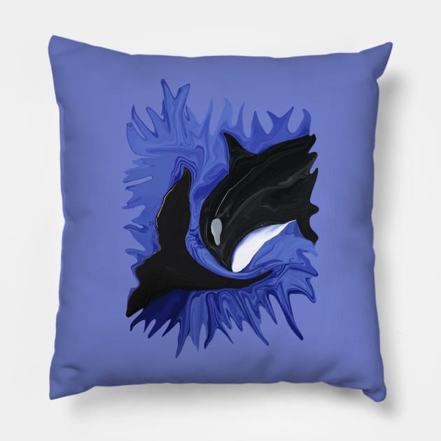 Orca's Graduation Pillow by distortionart