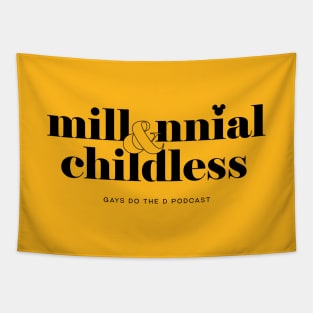 Millennial & Childless (Black Text) Tapestry