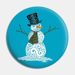 Swirly Snowman Pin