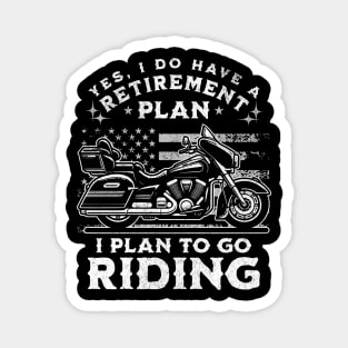 Retirement Plan Motorcycle Magnet