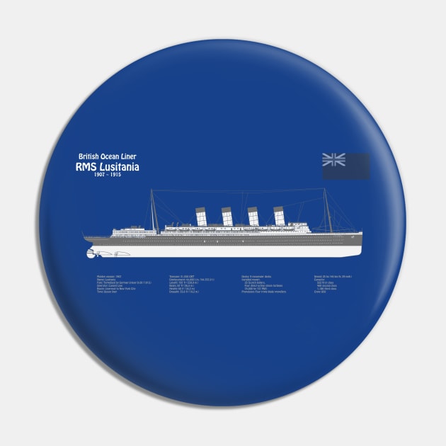 RMS Lusitania ship plans. Cunard Ocean Liner -  ABDpng Pin by SPJE Illustration Photography