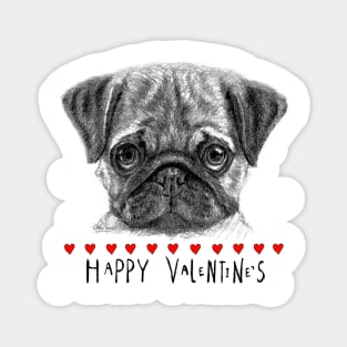 Happy Valentine's pug Magnet