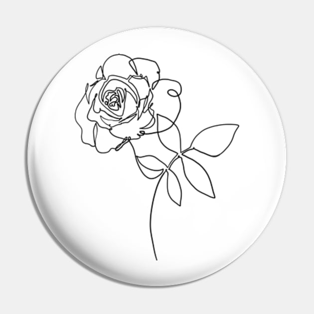 Rose floral plant one line art Pin by Doodle Intent