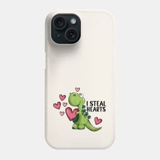 I Steal Hearts Dinosaur Valentines Day Phone Case