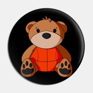 Basketball Teddy Bear Pin