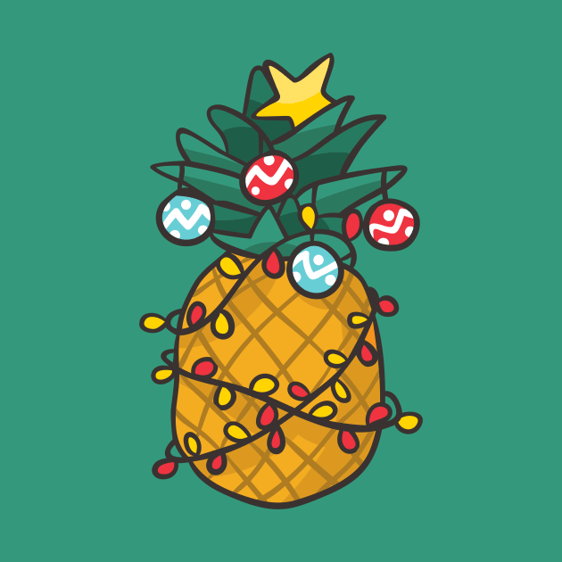 Festive Holiday Pineapple Cartoon by SLAG_Creative