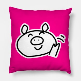 Waving Boo the kawaii pig. Pillow