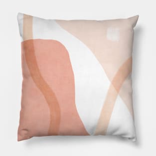 Abstract pink shapes & line art Pillow