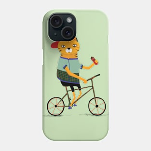 cat on bike Phone Case