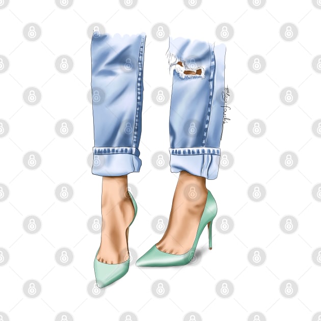 Mint Heels by elzafoucheartist